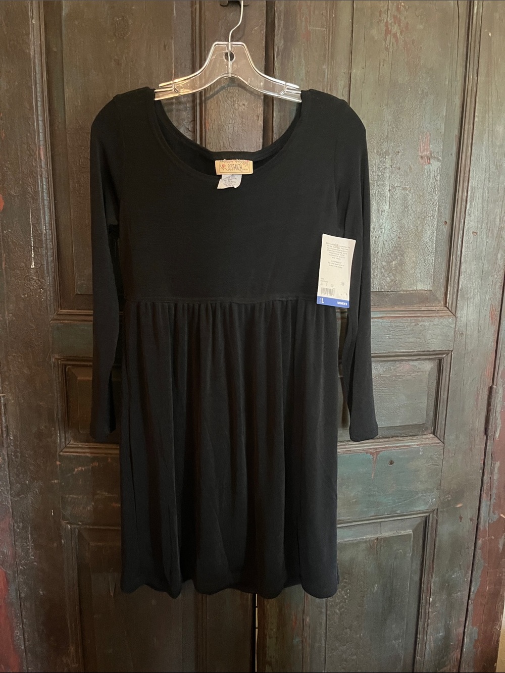 Classic Black Long-Sleeve Babydoll Dress